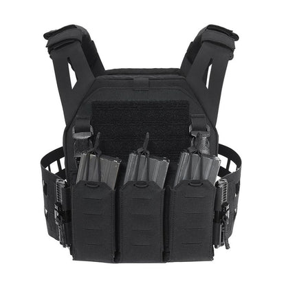 WARRIOR ASSAULT: Laser Cut (LPC) V2 Low Profile Plate Carrier with Ladder Sides and 5.56 Triple Bungee Magazine Pouch