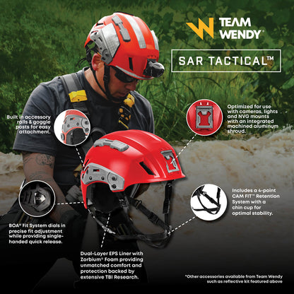 TEAM WENDY: SAR, Tactical Helmet W/Goggle Posts