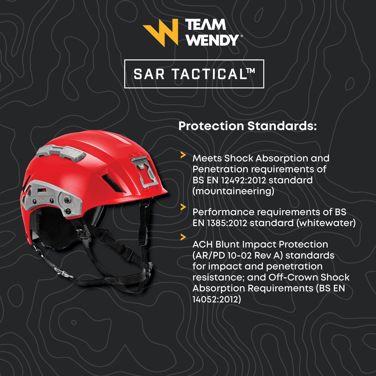 TEAM WENDY: SAR, Tactical Helmet W/Goggle Posts