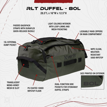VERTX: RLT 80L Duffel Bag