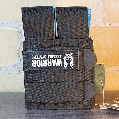 WARRIOR ASSAULT: Laser Cut Double Snap Mag Pouch 9mm