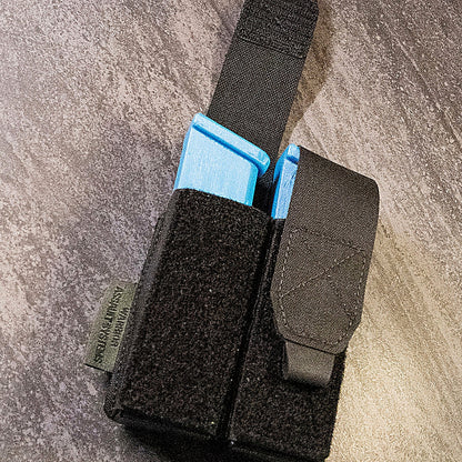WARRIOR ASSAULT: Laser Cut Double Snap Mag Pouch 9mm