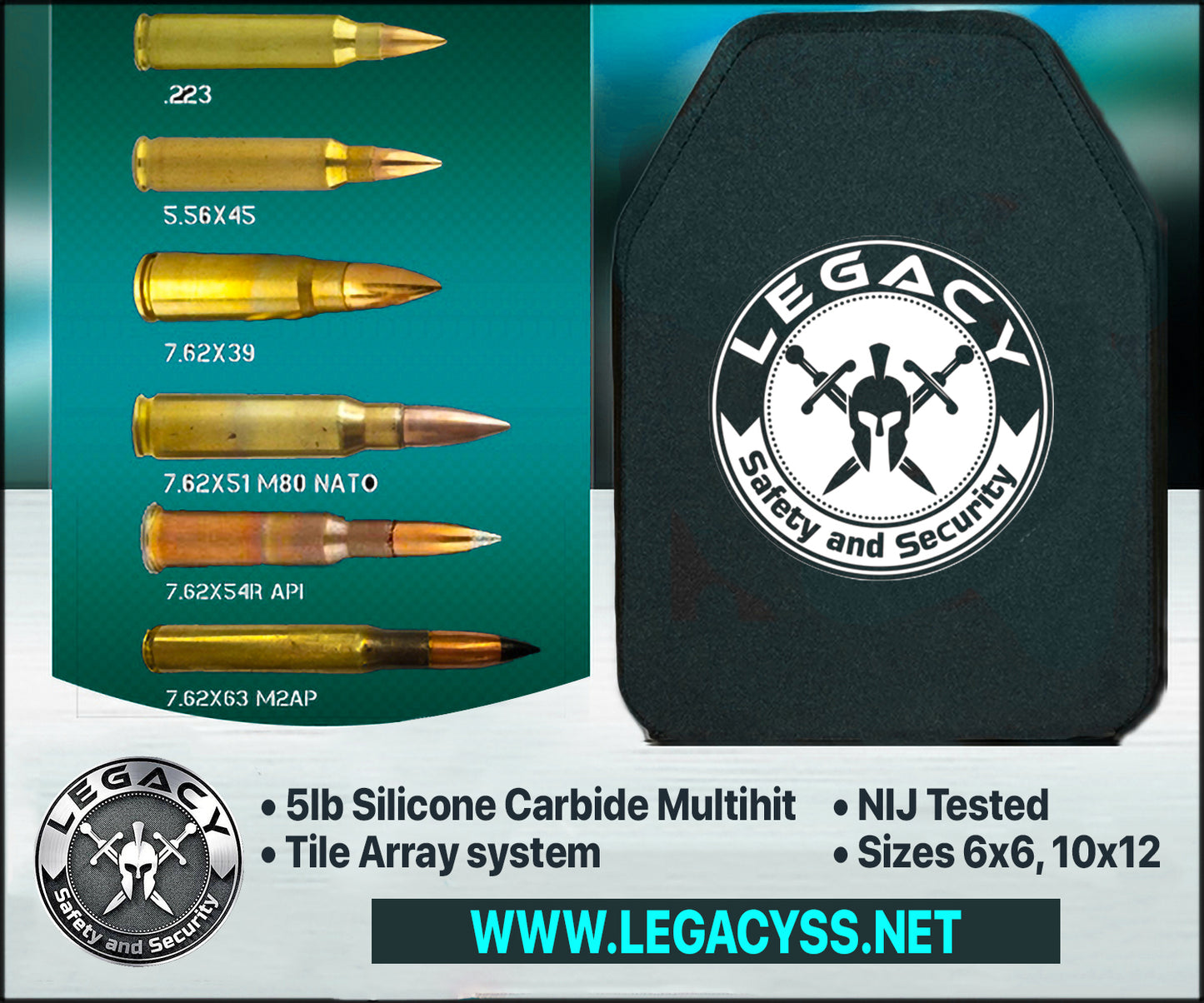 LEGACY: Level IV Hard Plate, Set of Two 8x6