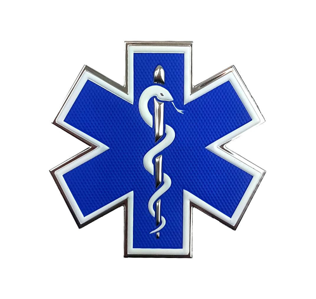 TIC Patch - MEDICAL RESPONDER STAR OF LIFE SINGLE SNAKE - BLUE/CHROME